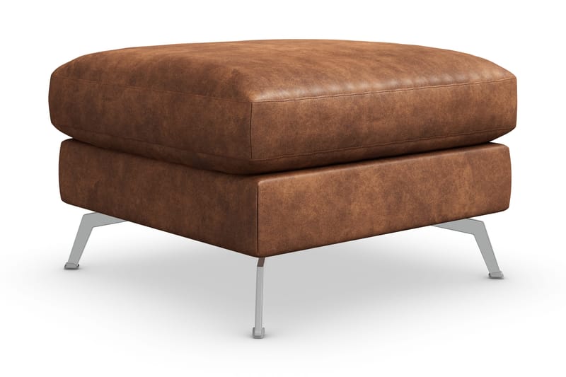 Ocean Lyx Fotpall - Brun/Läder - Möbler - Fåtölj & stolar - Pall & puff - Fotpallar
