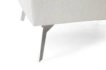 Ocean Lyx Fotpall - Linnebeige , Krom Ben - Möbler - Fåtölj & stolar - Pall & puff - Fotpallar