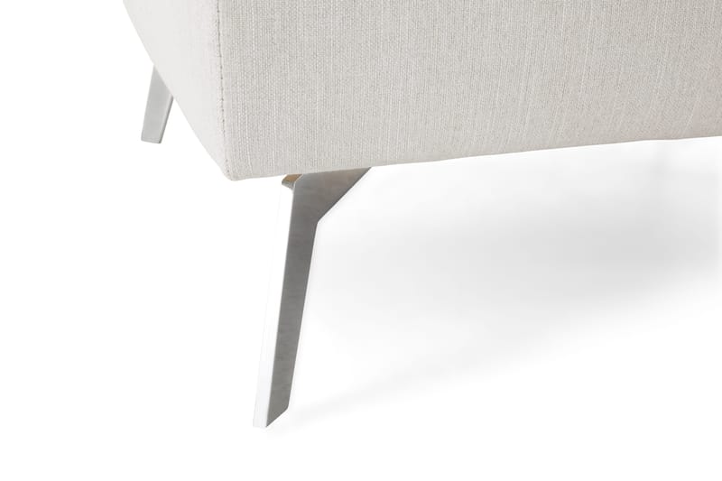 Ocean Lyx Fotpall - Linnebeige , Krom Ben - Möbler - Fåtölj & stolar - Pall & puff - Fotpallar