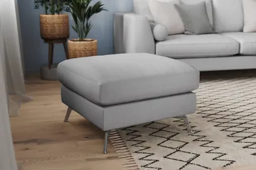 Ocean Lyx Fotpall - Linnegrå, Krom Ben - Möbler - Fåtölj & stolar - Pall & puff - Fotpallar