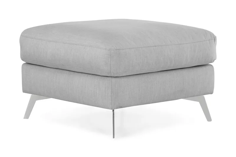 Ocean Lyx Fotpall - Linnegrå, Krom Ben - Möbler - Fåtölj & stolar - Pall & puff - Fotpallar