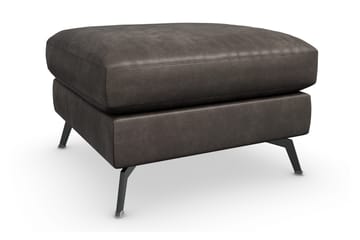 Ocean Lyx Fotpall - Svart/Läder - Möbler - Fåtölj & stolar - Pall & puff - Fotpallar