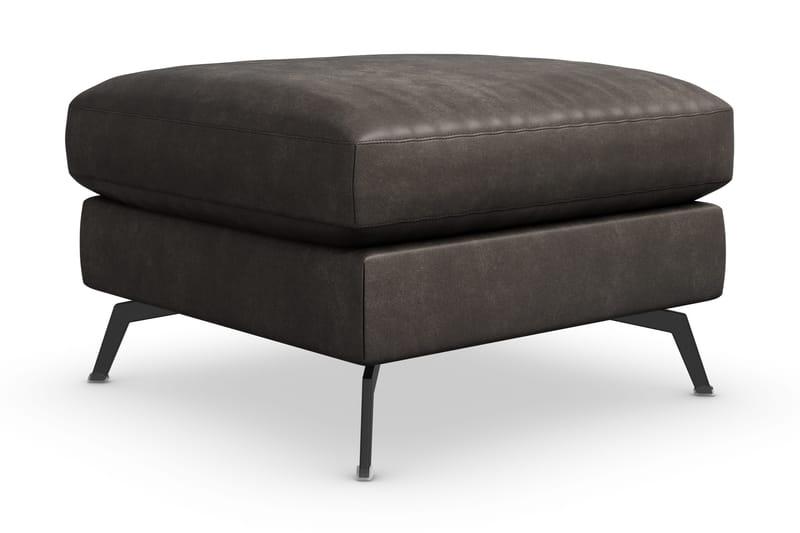Ocean Lyx Fotpall - Svart/Läder - Möbler - Fåtölj & stolar - Pall & puff - Fotpallar