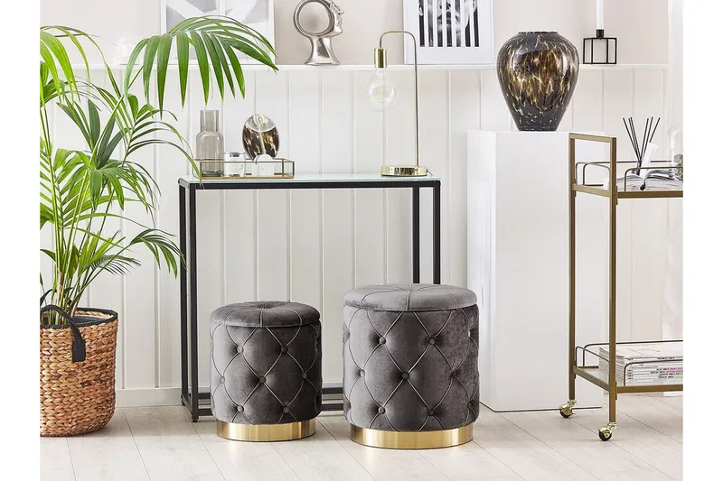 Olingskog Fotpall med Förvaring 2-pack - Grå - Möbler - Fåtölj & stolar - Pall & puff - Fotpallar