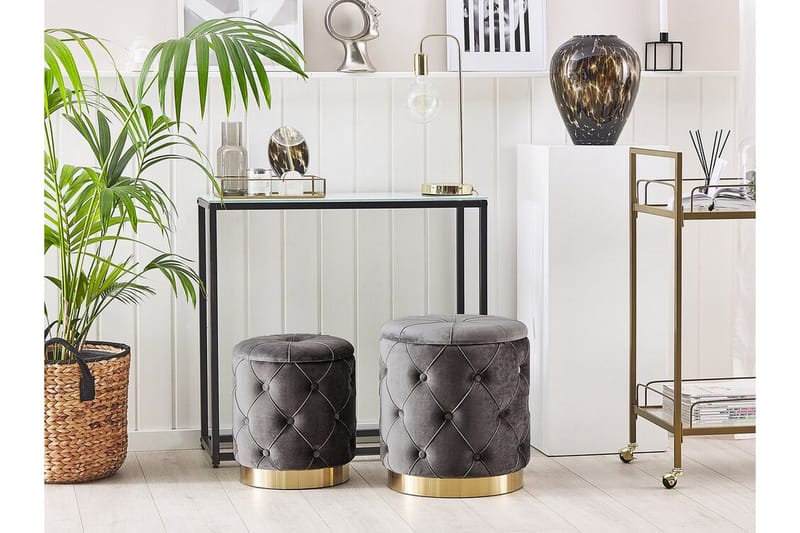 Olingskog Fotpall med Förvaring 2-pack - Grå - Möbler - Fåtölj & stolar - Pall & puff - Fotpallar