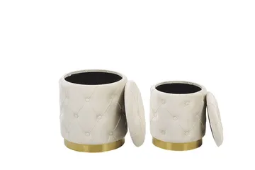 Olingskog Fotpall med Förvaring 2-pack - Vit - Möbler - Fåtölj & stolar - Pall & puff - Fotpallar