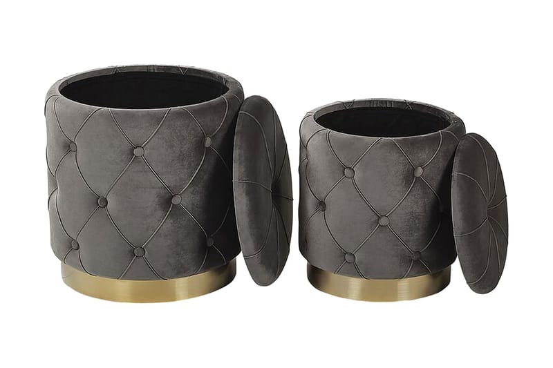 Olingskog Fotpall med Förvaring 2-pack - Grå - Möbler - Fåtölj & stolar - Pall & puff - Fotpallar