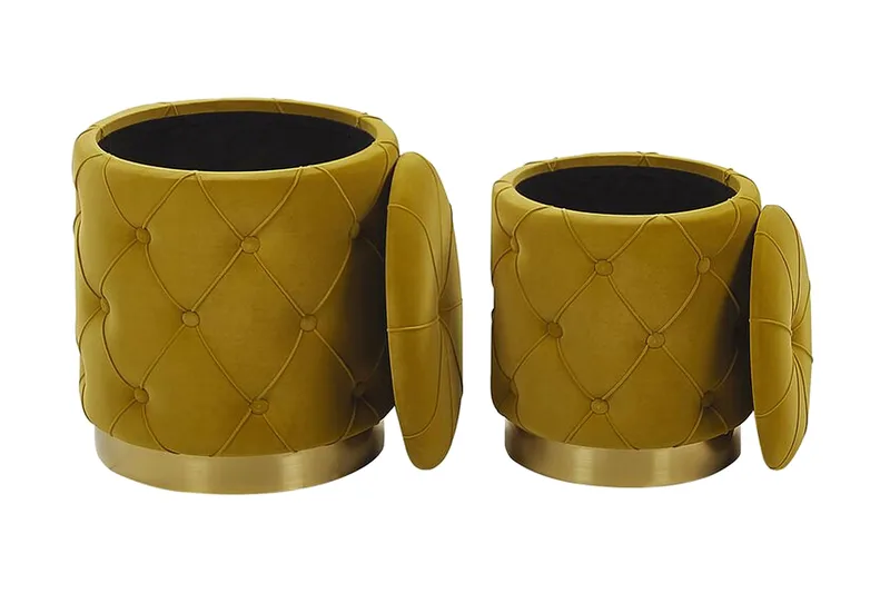 Olingskog Fotpall med Förvaring 2-pack - Gul - Möbler - Fåtölj & stolar - Pall & puff - Fotpallar