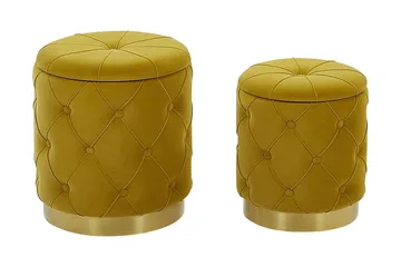 Olingskog Fotpall med Förvaring 2-pack - Gul - Möbler - Fåtölj & stolar - Pall & puff - Fotpallar