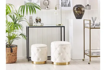 Olingskog Fotpall med Förvaring 2-pack - Vit - Möbler - Fåtölj & stolar - Pall & puff - Fotpallar