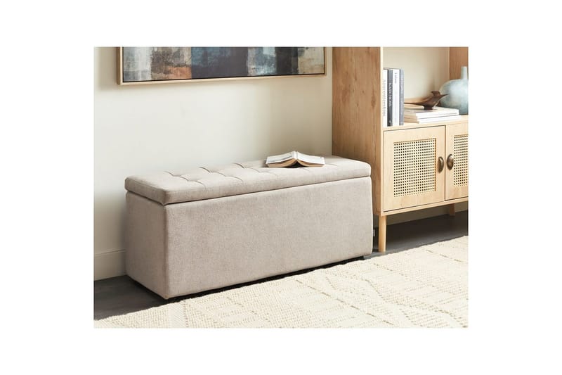 Fotpall Orem Beige/svart - Beige/svart - Möbler - Fåtölj & stolar - Pall & puff - Fotpallar