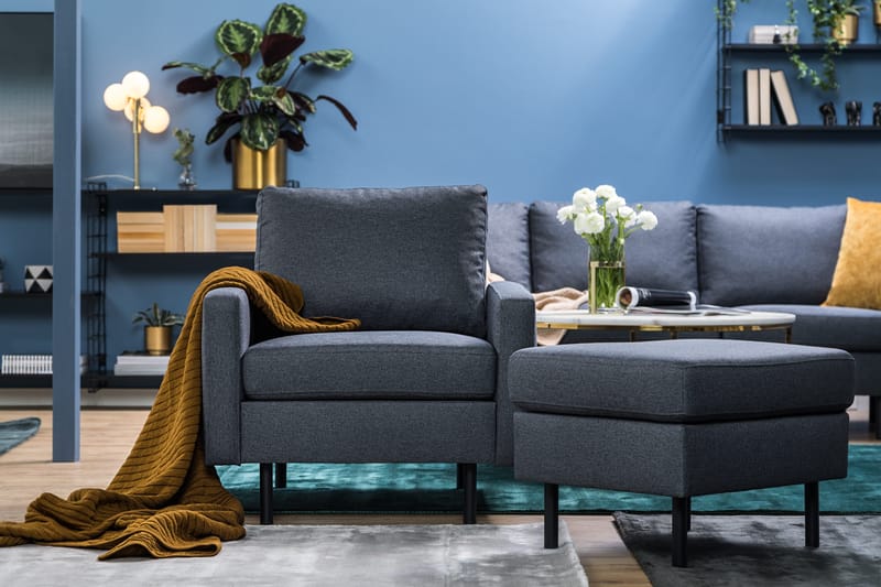 Peppe Fotpall - Mörkgrå - Möbler - Fåtölj & stolar - Pall & puff - Fotpallar