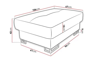 Reginia Fotpall 67 cm - Möbler - Fåtölj & stolar - Pall & puff - Fotpallar