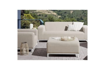 Fotpall Rovigo Beige/vit - Beige/vit - Möbler - Fåtölj & stolar - Pall & puff - Fotpallar