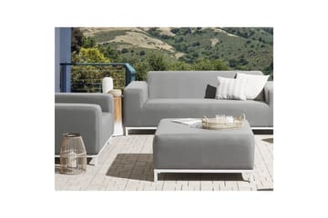 Fotpall Rovigo Grå/vit - Grå/vit - Möbler - Fåtölj & stolar - Pall & puff - Fotpallar