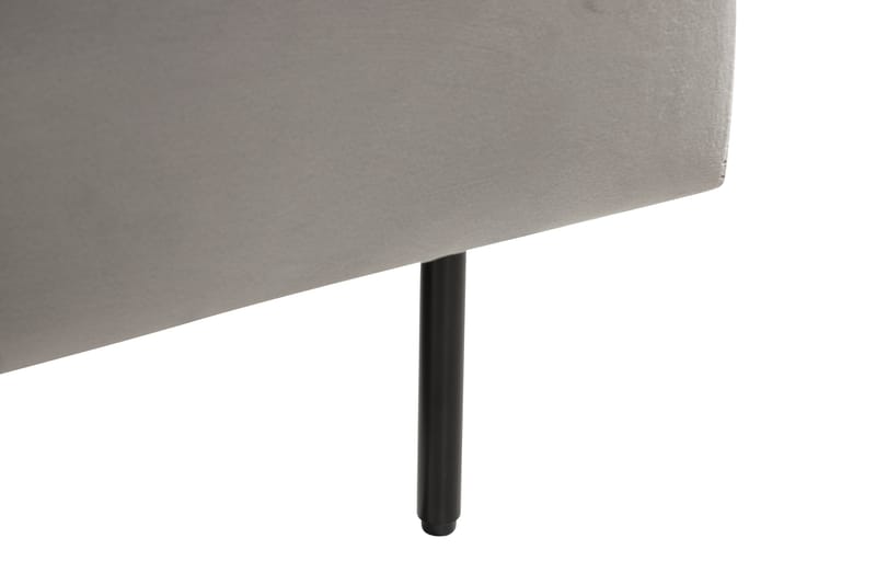 Sammetsfotpall Latrap - Grå/Metall - Möbler - Fåtölj & stolar - Pall & puff - Fotpallar