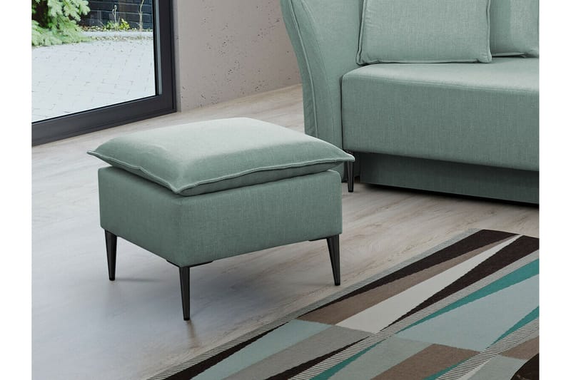 Staffin Fotpall 50 cm Light blue/Light grey - Möbler - Fåtölj & stolar - Pall & puff - Fotpallar