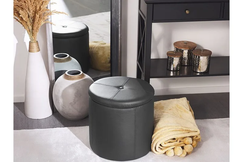 Syosset Fotpall med Förvaring - Svart - Möbler - Fåtölj & stolar - Pall & puff - Fotpallar