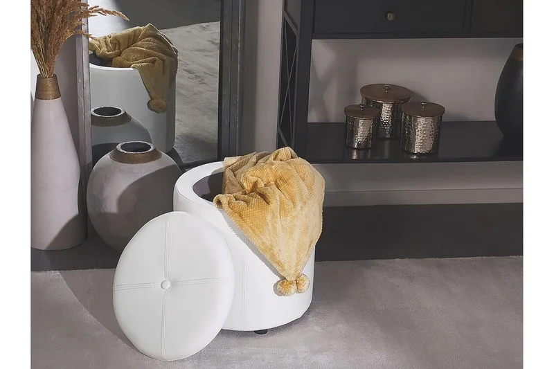 Syosset Fotpall med Förvaring - Vit - Möbler - Fåtölj & stolar - Pall & puff - Fotpallar