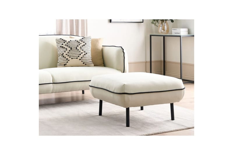 Fotpall Tonsberg Beige/svart - Beige/svart - Möbler - Fåtölj & stolar - Pall & puff - Fotpallar