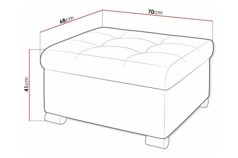 Trefor Fotpall 68 cm - Blå - Möbler - Fåtölj & stolar - Pall & puff - Fotpallar