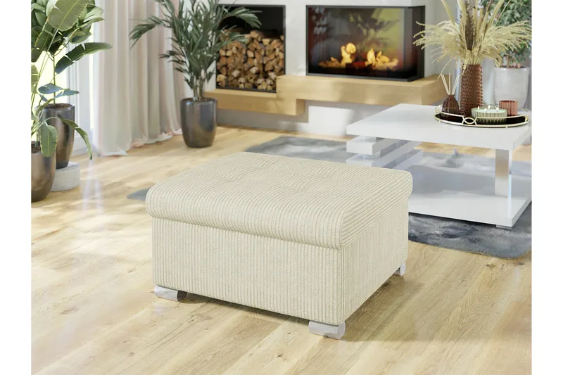 Trefor Fotpall 68 cm - Cream - Möbler - Fåtölj & stolar - Pall & puff - Fotpallar