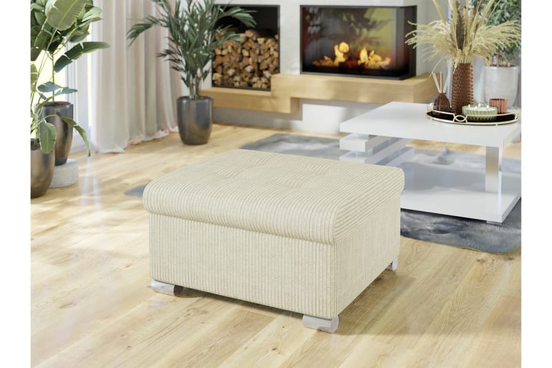 Trefor Fotpall 68 cm - Cream - Möbler - Fåtölj & stolar - Pall & puff - Fotpallar