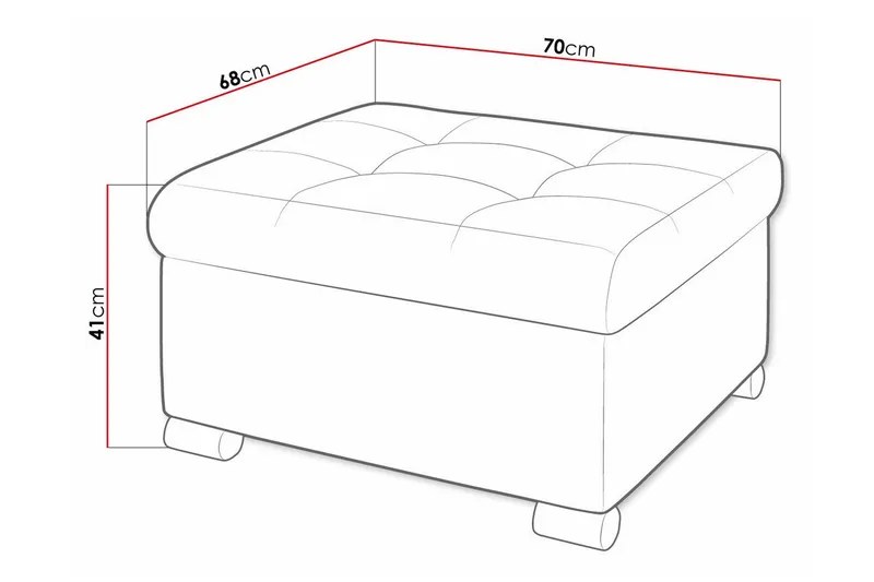 Trefor Fotpall 68 cm - Cream - Möbler - Fåtölj & stolar - Pall & puff - Fotpallar