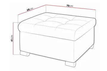 Trefor Fotpall 68 cm - Cream - Möbler - Fåtölj & stolar - Pall & puff - Fotpallar