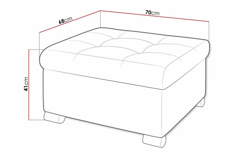 Trefor Fotpall 68 cm - Cream - Möbler - Fåtölj & stolar - Pall & puff - Fotpallar