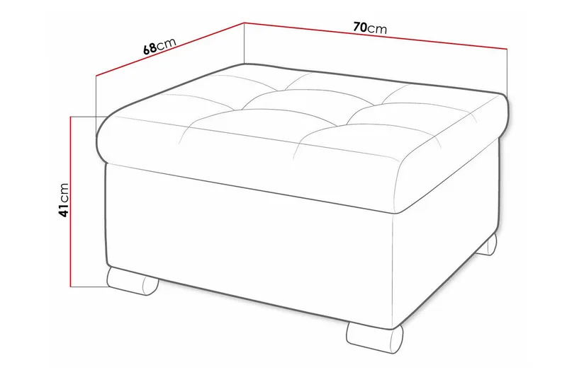 Trefor Fotpall 68 cm - Grön - Möbler - Fåtölj & stolar - Pall & puff - Fotpallar