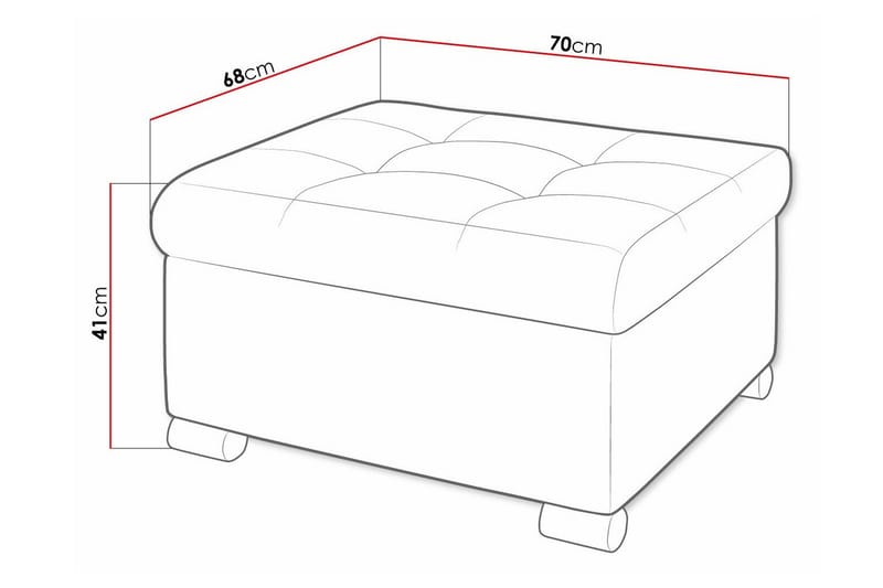 Trefor Fotpall 68 cm - Gul - Möbler - Fåtölj & stolar - Pall & puff - Fotpallar