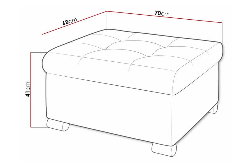 Trefor Fotpall 68 cm - Möbler - Fåtölj & stolar - Pall & puff - Fotpallar