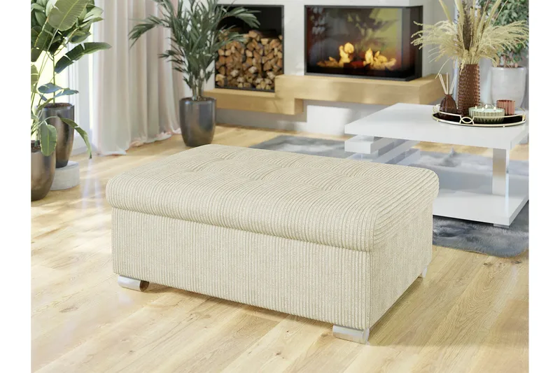 Trefor Fotpall 70 cm - Cream - Möbler - Fåtölj & stolar - Pall & puff - Fotpallar