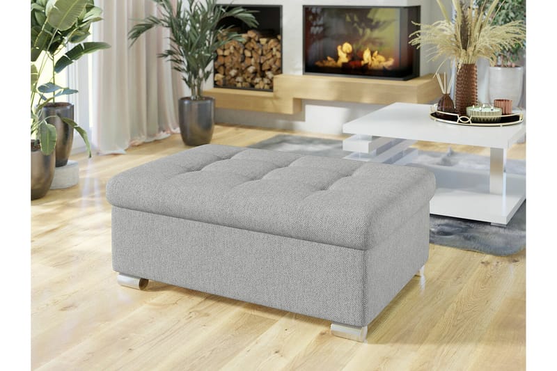 Trefor Fotpall 70 cm Ljusgrå - Möbler - Fåtölj & stolar - Pall & puff - Fotpallar
