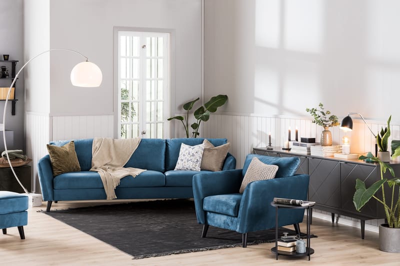 Trend Fotpall - Blå - Möbler - Fåtölj & stolar - Pall & puff - Fotpallar