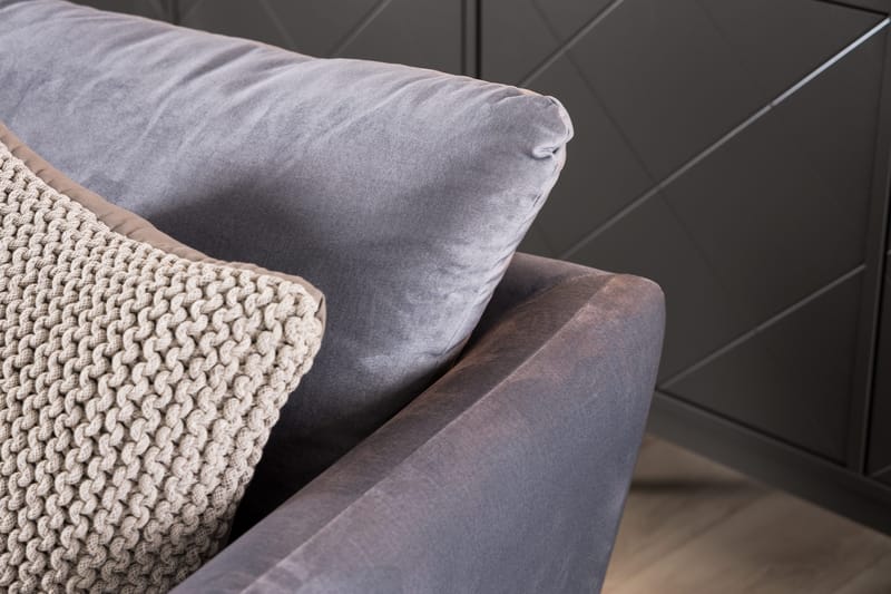 Trend Fotpall - Ljusgrå Sammet - Möbler - Fåtölj & stolar - Pall & puff - Fotpallar