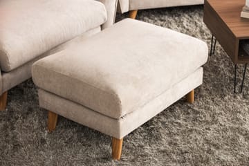 Trend Lyx Fotpall - Beige/Ek - Möbler - Fåtölj & stolar - Pall & puff - Fotpallar