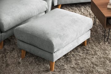 Trend Lyx Fotpall - Grå/Ek - Möbler - Fåtölj & stolar - Pall & puff - Fotpallar
