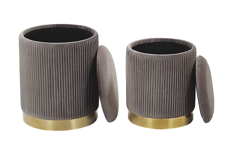 Trumelet Fotpall med Förvaring 2-pack - Grå - Möbler - Fåtölj & stolar - Pall & puff - Fotpallar