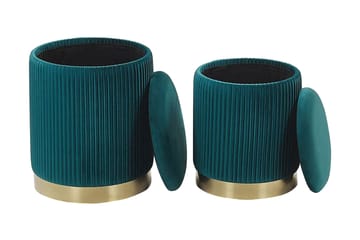 Trumelet Fotpall med Förvaring 2-pack - Blå - Möbler - Fåtölj & stolar - Pall & puff - Fotpallar