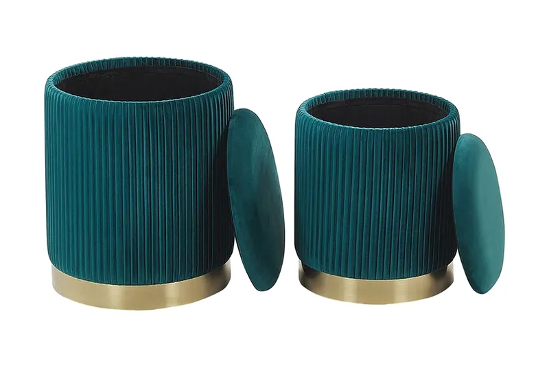 Trumelet Fotpall med Förvaring 2-pack - Blå - Möbler - Fåtölj & stolar - Pall & puff - Fotpallar