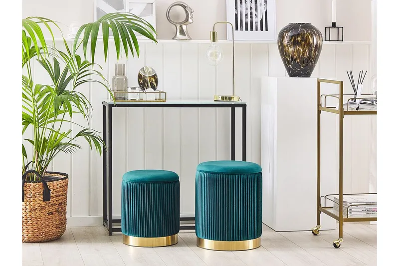 Trumelet Fotpall med Förvaring 2-pack - Blå - Möbler - Fåtölj & stolar - Pall & puff - Fotpallar