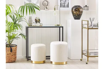 Trumelet Fotpall med Förvaring 2-pack - Vit - Möbler - Fåtölj & stolar - Pall & puff - Fotpallar