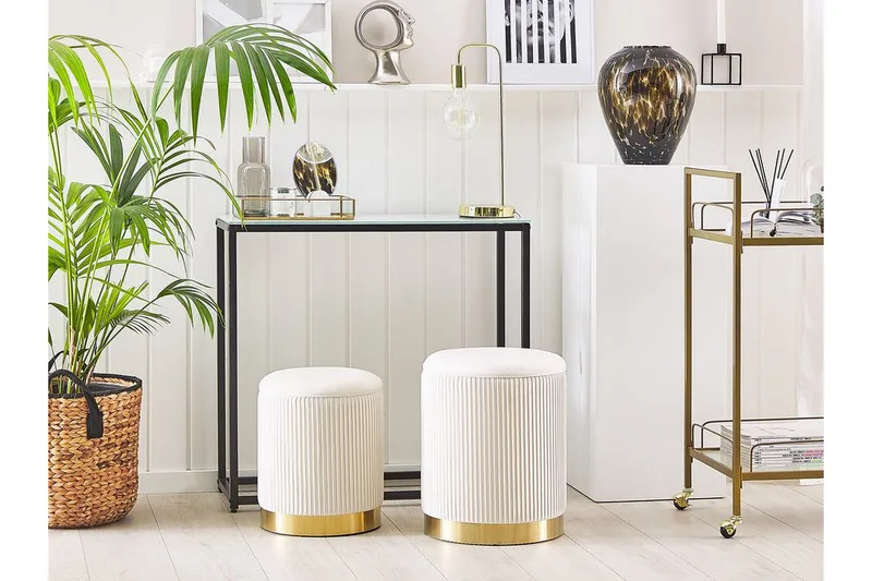 Trumelet Fotpall med Förvaring 2-pack - Vit - Möbler - Fåtölj & stolar - Pall & puff - Fotpallar