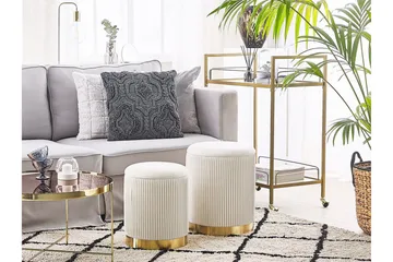 Trumelet Fotpall med Förvaring 2-pack - Vit - Möbler - Fåtölj & stolar - Pall & puff - Fotpallar