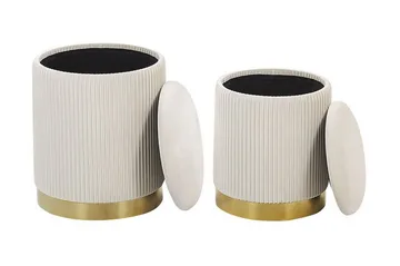 Trumelet Fotpall med Förvaring 2-pack - Vit - Möbler - Fåtölj & stolar - Pall & puff - Fotpallar