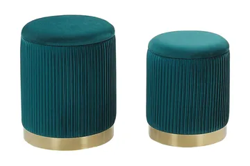 Trumelet Fotpall med Förvaring 2-pack - Blå - Möbler - Fåtölj & stolar - Pall & puff - Fotpallar