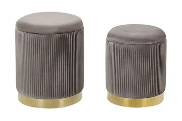 Trumelet Fotpall med Förvaring 2-pack - Grå - Möbler - Fåtölj & stolar - Pall & puff - Fotpallar