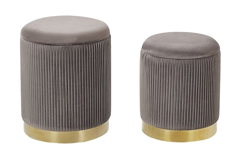 Trumelet Fotpall med Förvaring 2-pack - Grå - Möbler - Fåtölj & stolar - Pall & puff - Fotpallar